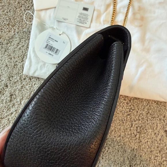 Chloe Black lamb skin leather Crossbody Bag with Gold Accents. - Picture 8 of 16